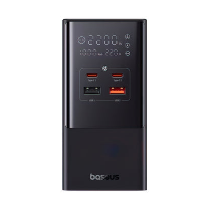 Nabíječka Baseus PowerCombo Tower, 100W, 5A, 2 x Schuko - 2 x USB-A - 2 x USB-C, Černá E00023609113-00