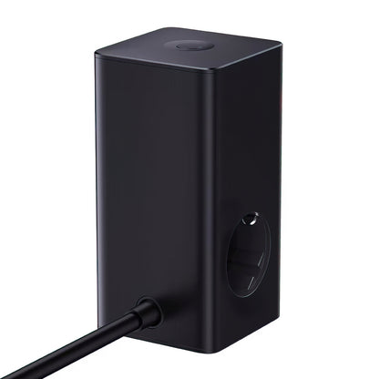 Nabíječka Baseus PowerCombo Tower, 100W, 5A, 2 x Schuko - 2 x USB-A - 2 x USB-C, Černá E00023609113-00