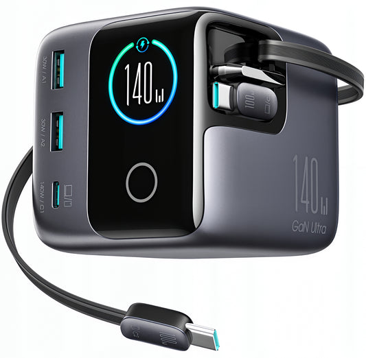 Nabíjecí stanice s kabelem USB-C Joyroom Podix JR-TRD01, 140W, 1 x USB-C - 2 x USB-A, šedá