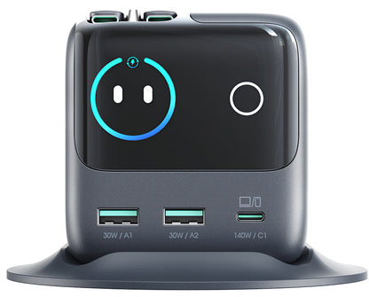 Joyroom Podix JR-TRD01 Charging Station with USB-C Cable, 140W, 1 x USB-C - 2 x USB-A, Gray