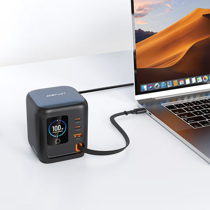 Nabíječka stanice s kabelem USB-C Acefast Z10, 100W, 1 x USB-A - 2 x USB-C, černá