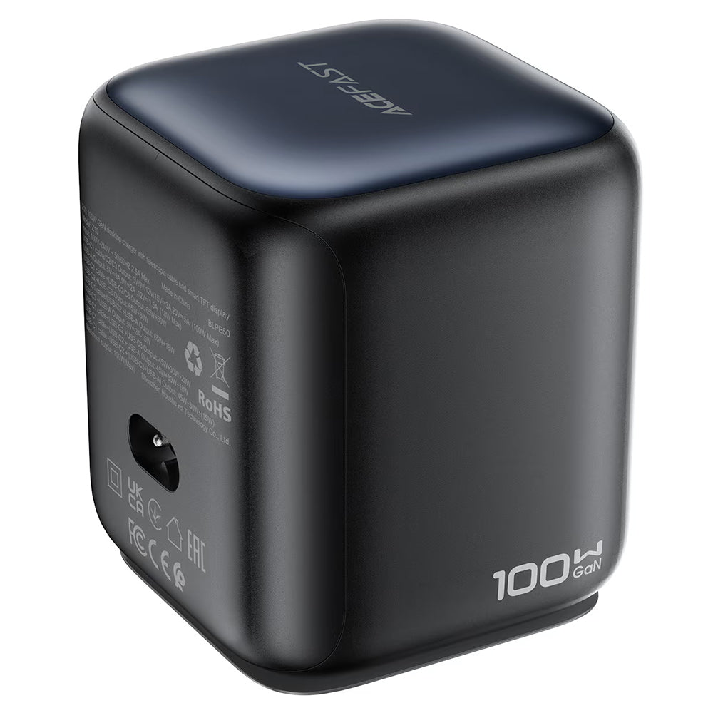 Nabíječka stanice s kabelem USB-C Acefast Z10, 100W, 1 x USB-A - 2 x USB-C, černá