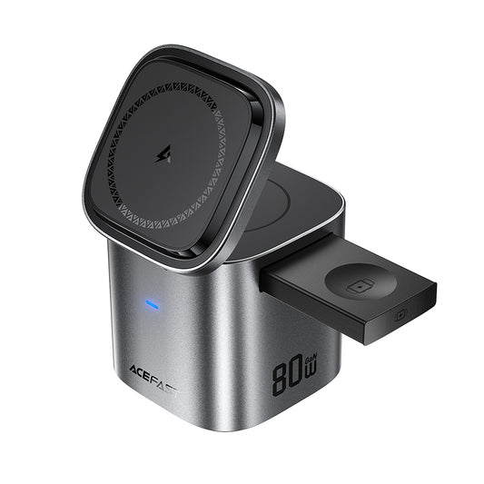 Nabíjecí stanice s kabelem USB-C Acefast Z9 QI 6v1, 80W, 1 x USB-C - 1 x USB-A, černá
