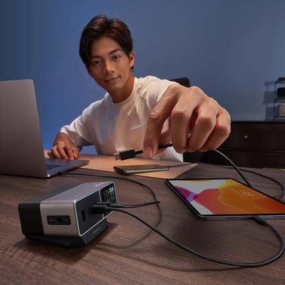Nabíječka stanice Cuktech TA3005U, 300W, 1 x DC - 1 x USB-A - 3 x USB-C, Šedá