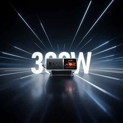 Nabíječka stanice Cuktech TA3005U, 300W, 1 x DC - 1 x USB-A - 3 x USB-C, Šedá