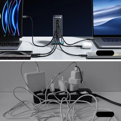 Nabíječka stanice Joyroom JR-TCM02 UK, 65W, 3,25A, 2 x USB-A - 4 x USB-C, šedá