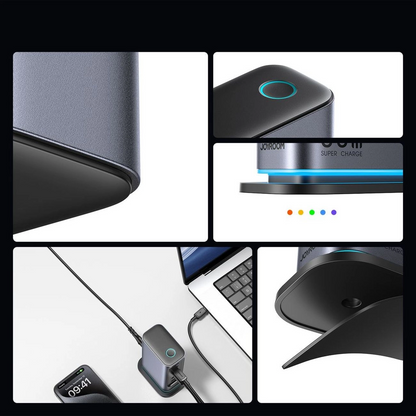 Nabíječka stanice Joyroom JR-TCM02 UK, 65W, 3,25A, 2 x USB-A - 4 x USB-C, šedá