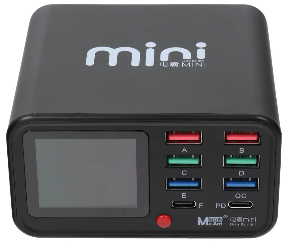 Nabíjecí stanice MaAnt Dianba Mini, 75W, 2 x USB-C - 6 x USB-A, Černá