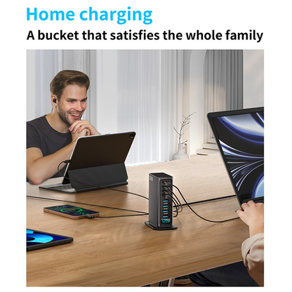 OEM Station Charger, 520W, 5A, 4 x USB-A - 4 x USB-C, Gray