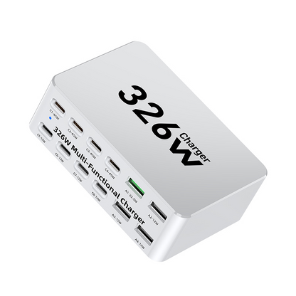 Nabíječka stanice OEM WLX-818E, 326W, 3,25A, 4 x USB-A - 8 x USB-C, bílá