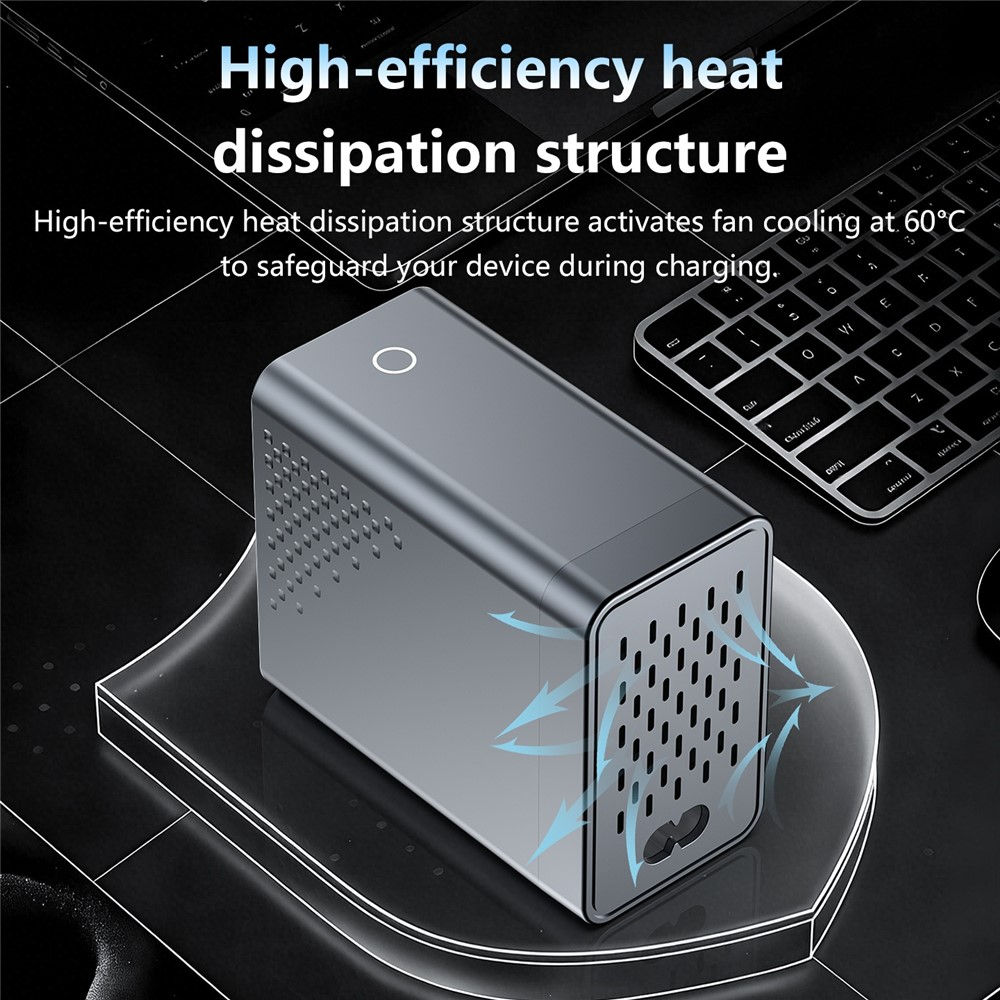 Nabíječka stanice OEM WLX-G3, 140W, 5A, 2 x USB-A - 4 x USB-C, Šedá
