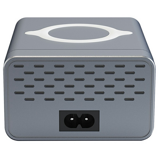 Nabíječka stanice OEM WLX-M3 QI, 80W, 4 x USB-A - 4 x USB-C, Šedá