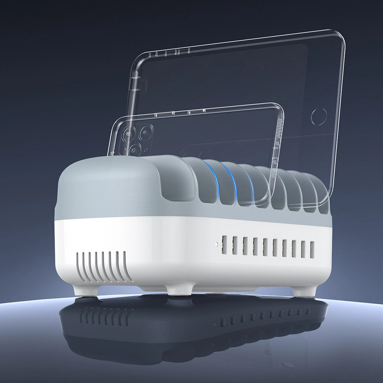 Nabíjecí stanice Orico DUK-10P-V1, 120W, 2.4A, 10 x USB-A, Bílá