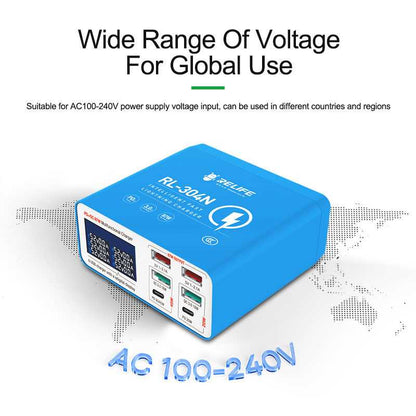 Nabíjecí stanice Relife RL-304N, 87W, 3A, 2 x USB-C - 4 x USB-A, Modrá