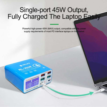 Nabíjecí stanice Relife RL-304N, 87W, 3A, 2 x USB-C - 4 x USB-A, Modrá