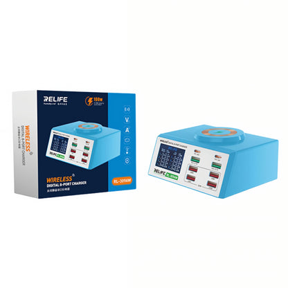 Nabíjecí stanice Relife RL-309AW, 100W, 5A, 2 x USB-C - 6 x USB-A, Modrá