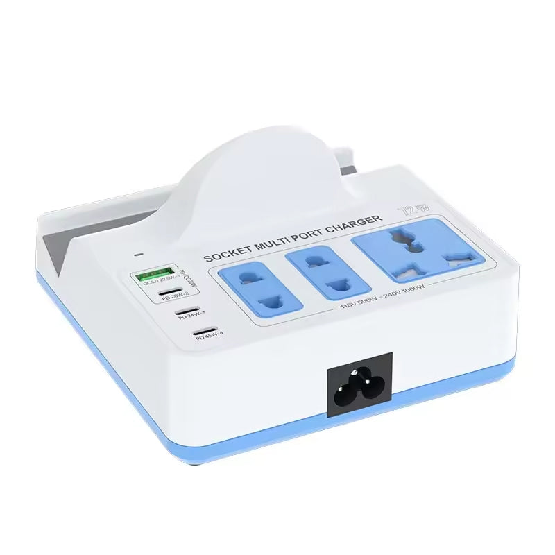 Nabíječka stanice Relife RL-309H QI, 72W, 1 x USB-A - 3 x USB-C, bílá