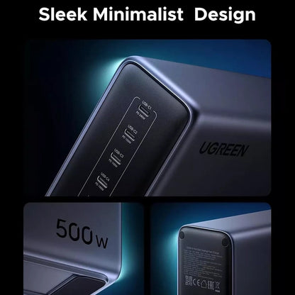 Nabíjecí stanice UGREEN Nexode X759 (55550B), 500W, 5A, 1 x USB-A - 5 x USB-C, šedá