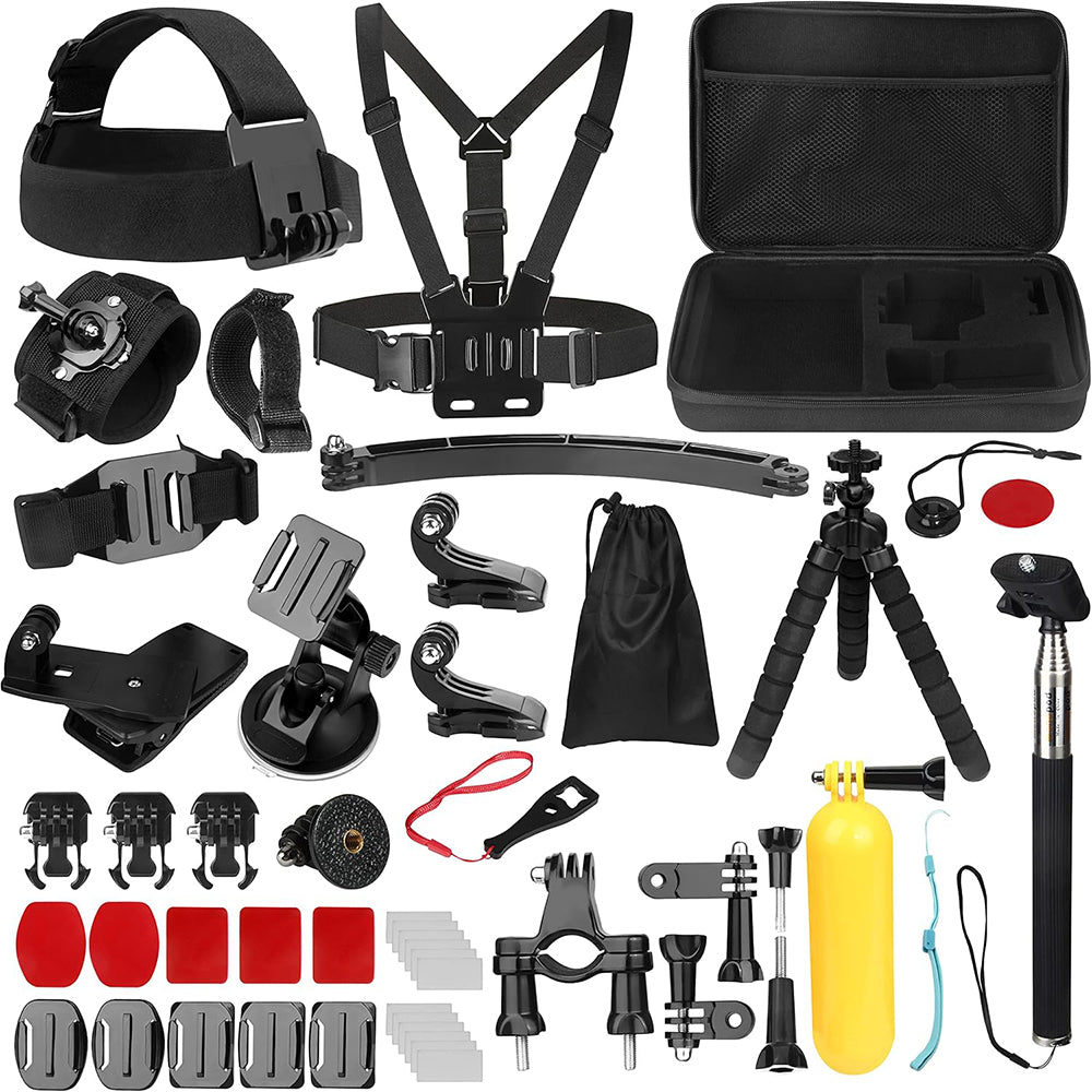 Sada příslušenství pro sportovní kameru Techsuit SA50 pro GoPro / SJCAM Series, 50v1, černá