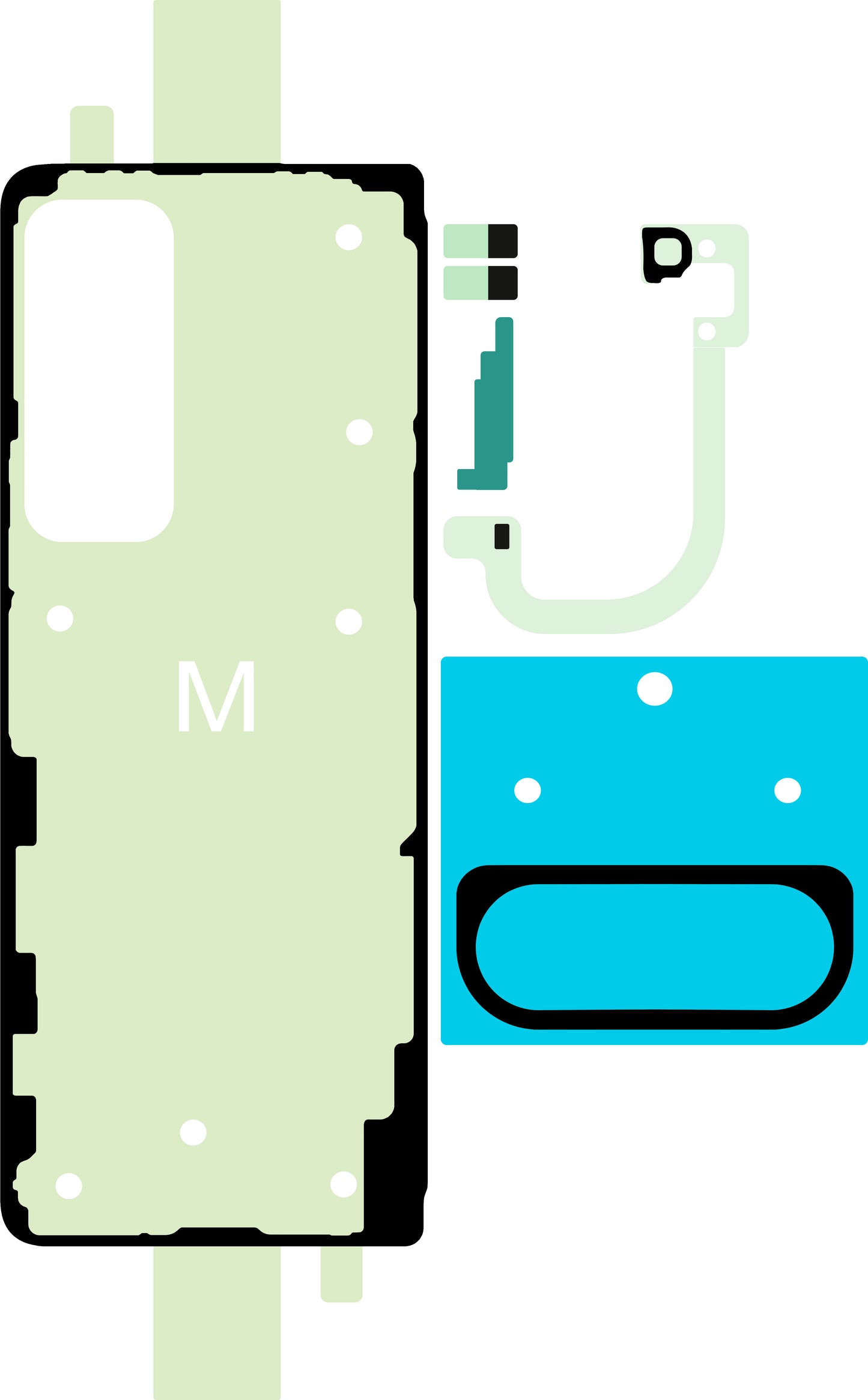 Kit lepidlo kryt baterie Samsung Galaxy Z Fold5 F946, Service Pack GH81-24686A