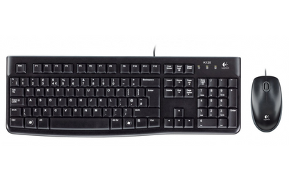 Sada klávesnice a myši Logitech MK120 s drátovým připojením USB, černá