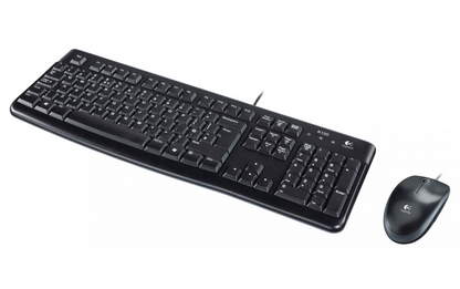Sada klávesnice a myši Logitech MK120 s drátovým připojením USB, černá