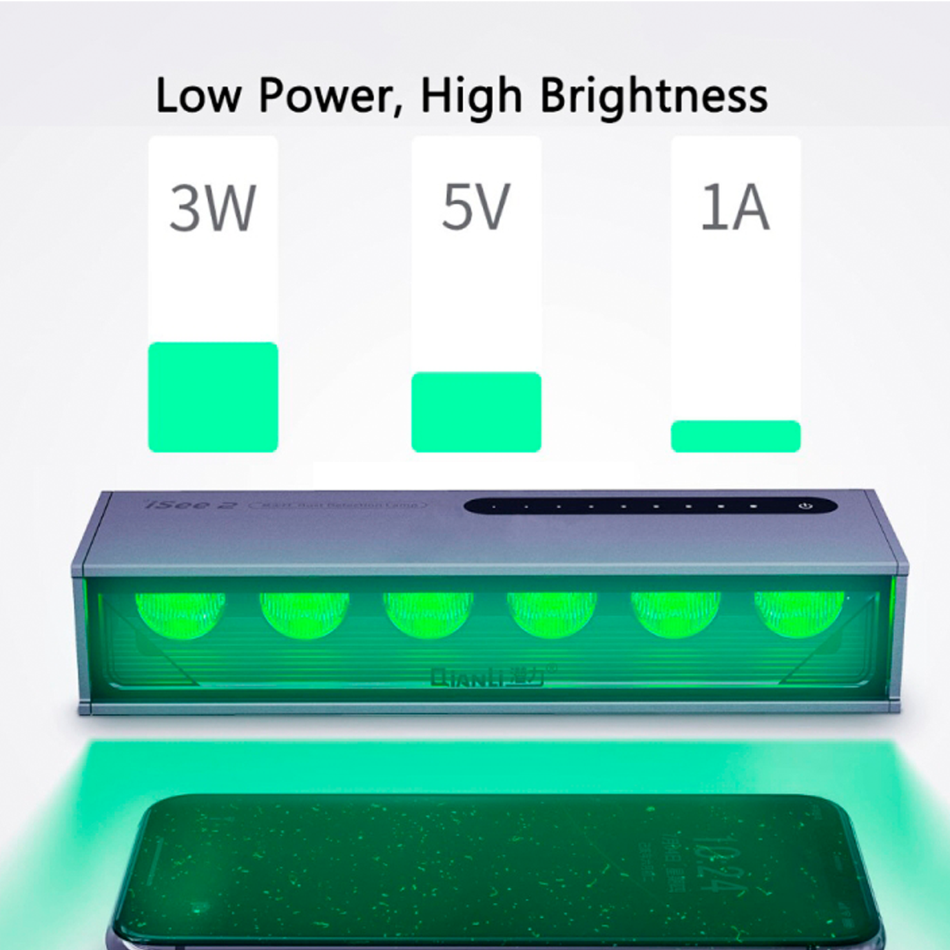 QIANLI Isee 2 Lamp for detecting scratches / fingerprints / dust on the screen