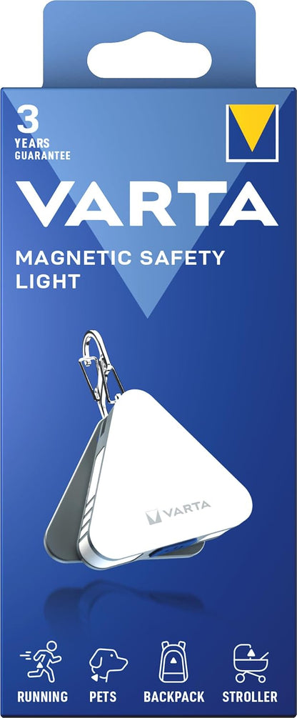 Varta Magnetic Safety Light LED Keychain Lamp, 25lm, Silver