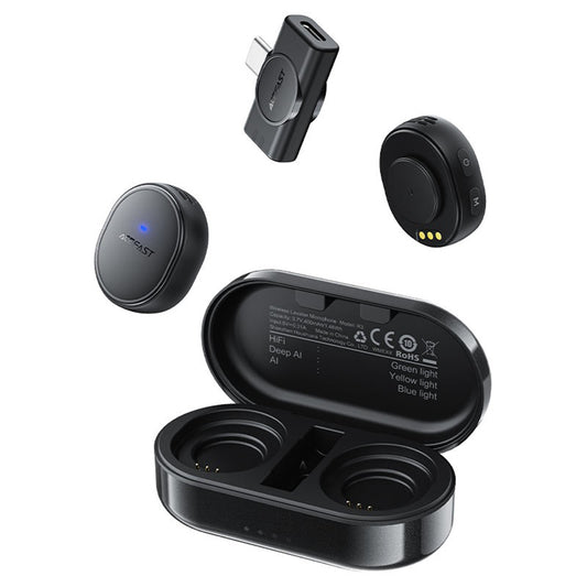 Lavaliera Acefast R3, USB-C, Sada 2 kusy, Černá