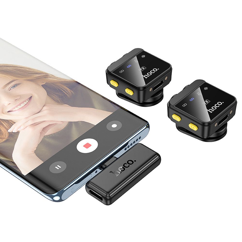 Lavaliera HOCO L17, USB-C / Lightning, Sada 2 kusy, Černá