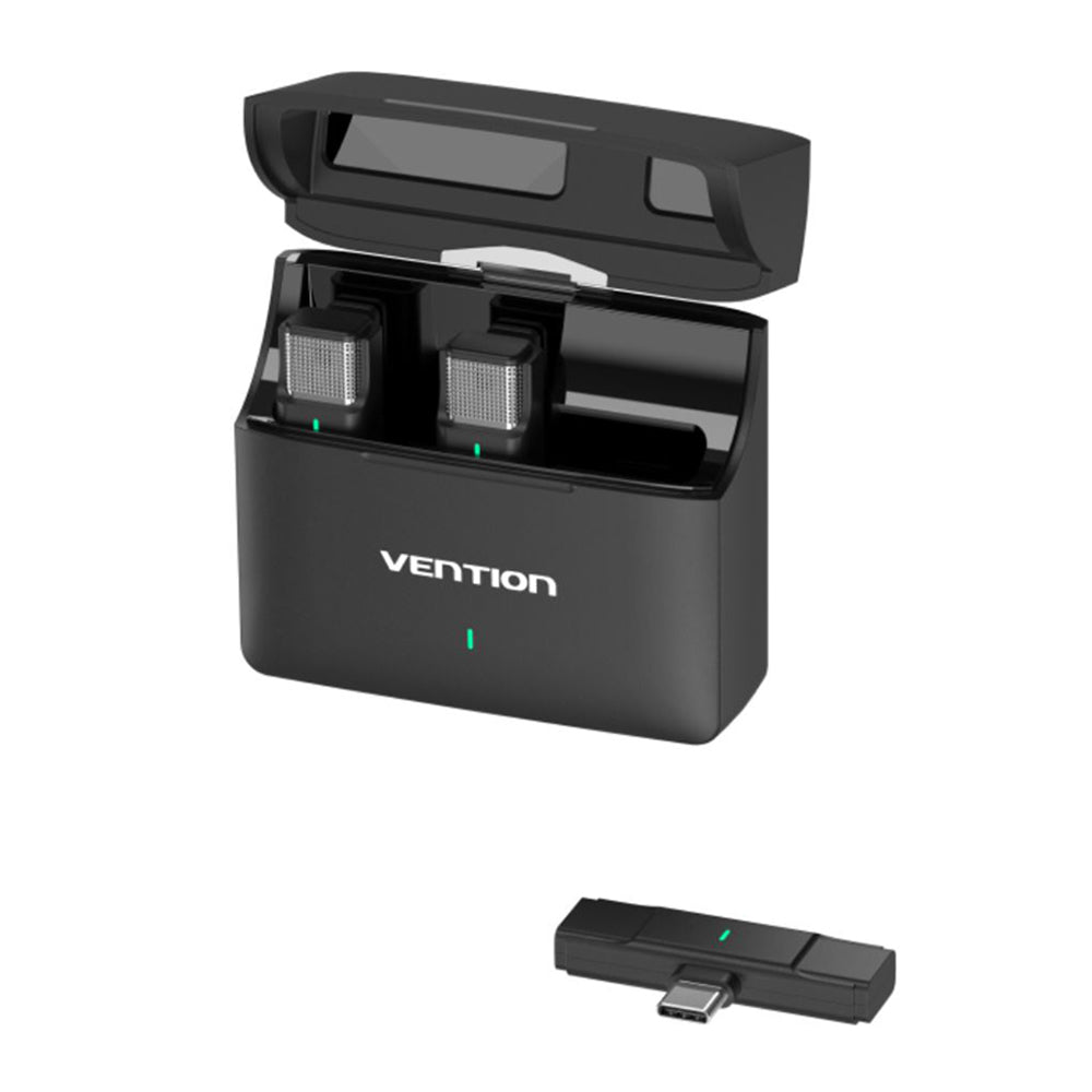Lavaliera Vention Clip-On, USB-C, Sada 2 kusy, Černá