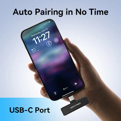 Lavaliera Vention Clip-On, USB-C, Sada 2 kusy, Černá