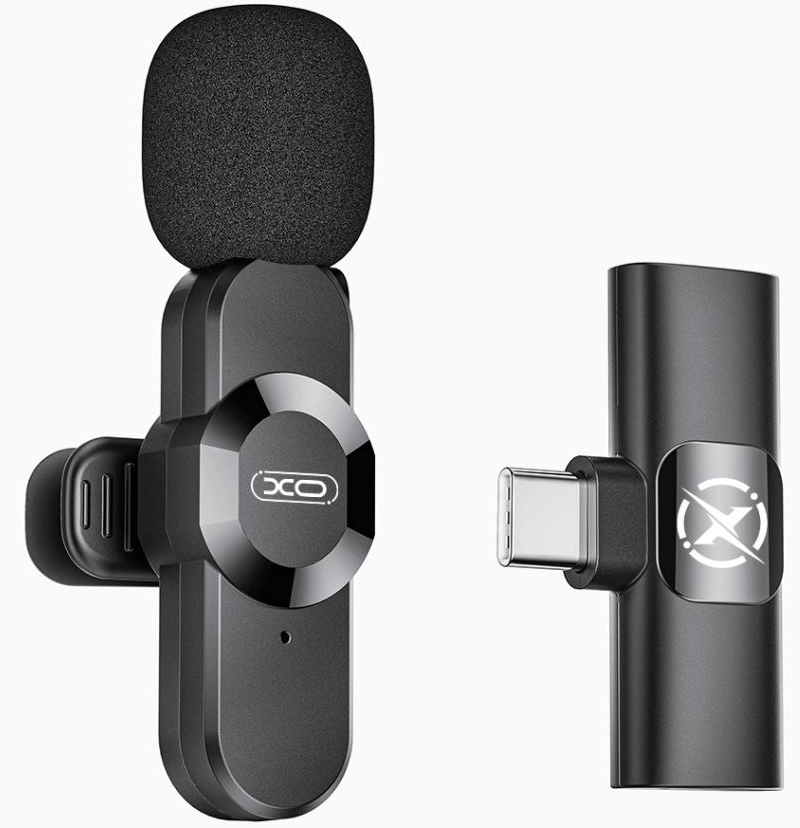 Lavaliera XO Design MC14 Dual, USB-C / Lightning, Sada 2 kusy, Černá