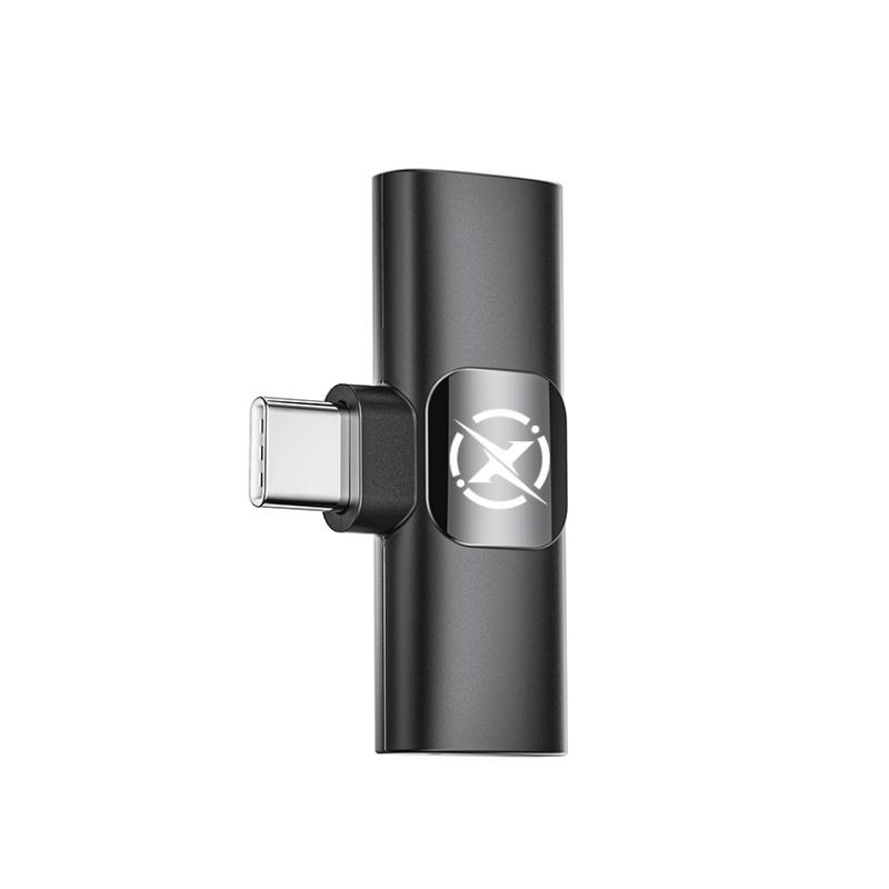 Lavaliera XO Design MC14 Dual, USB-C / Lightning, Sada 2 kusy, Černá