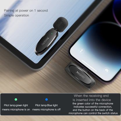 Lavaliera Yesido KR15, USB-C / Lightning, Sada 2 kusy, Černá