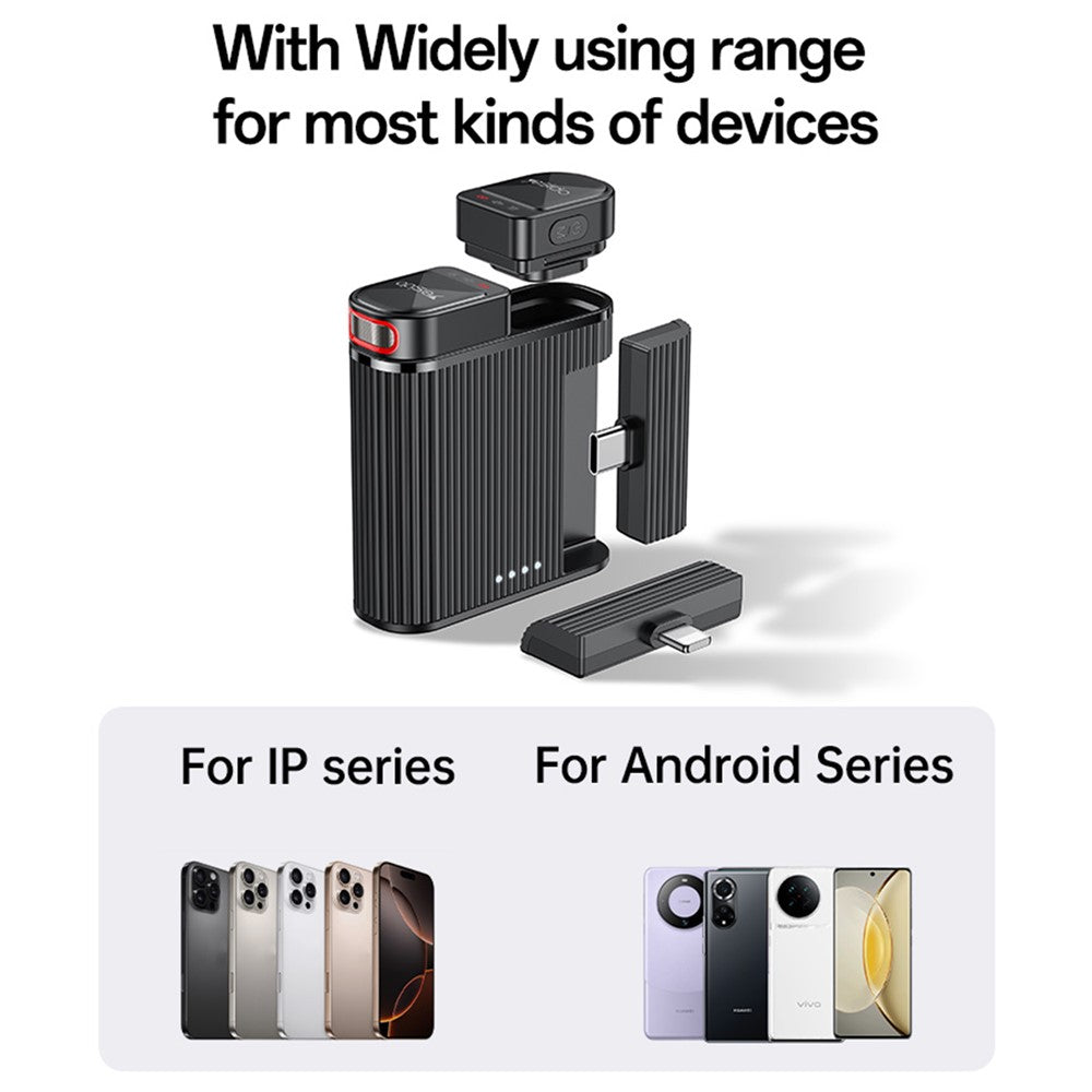 Lavaliera Yesido KR19, USB-C / Lightning, Sada 2 kusy, Černá