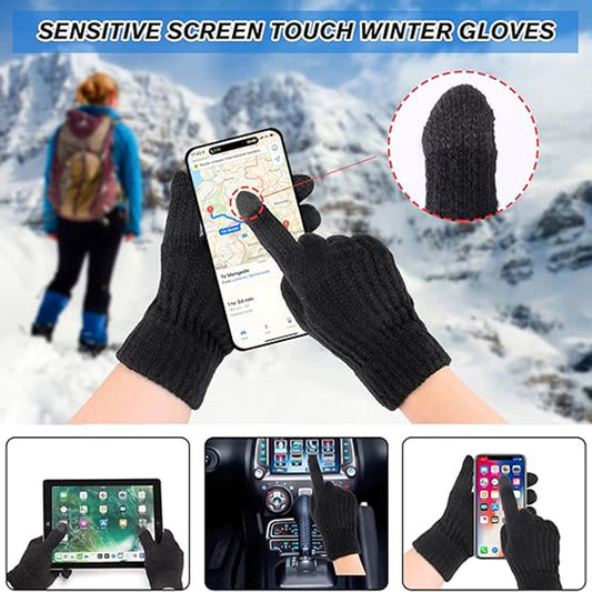 Dámské zimní dotykové rukavice Techsuit ST0015, velikost 17 cm, černé