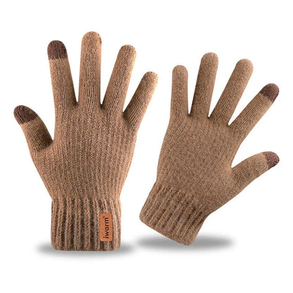 Dotykové zimní rukavice Iwarm ST0016, velikost 22 cm, hnědé