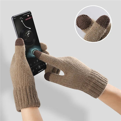 Dotykové zimní rukavice Iwarm ST0016, velikost 22 cm, hnědé