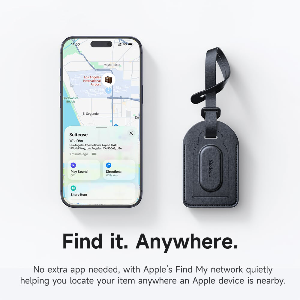 Mcdodo SmartTag Luggage Napa Pro AT-3790 pro iOS Series, černá