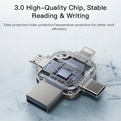Externí paměť USB-A 3.0 / Lightning / USB-C / microUSB Yesido FL15, 128Gb