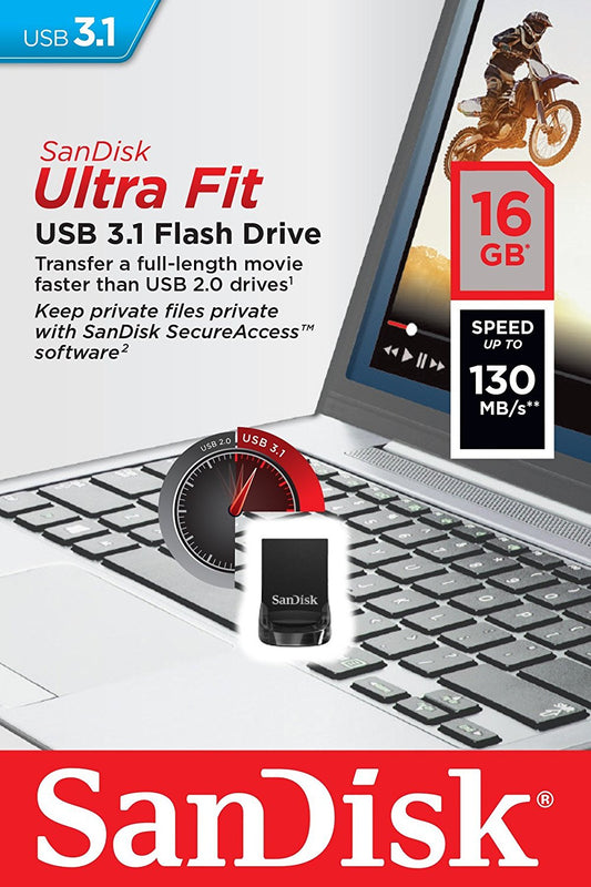 Externí paměť USB-A 3.1 SanDisk Ultra Fit, 16Gb SDCZ430-016G-G46