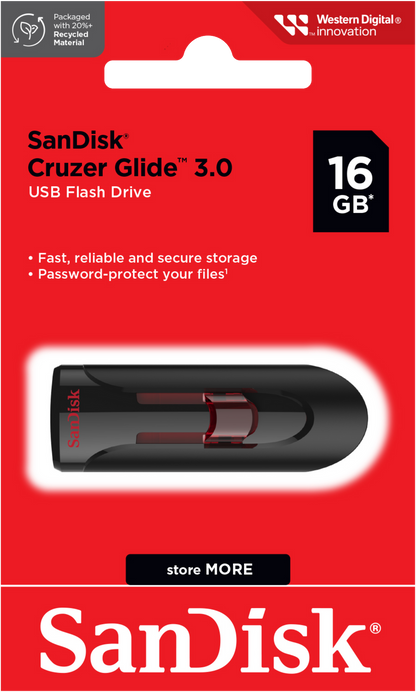 Externí paměť USB-A 3.0 SanDisk Cruzer Glide, 16Gb SDCZ600-016G-G35