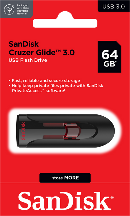 Externí paměť USB-A 3.0 SanDisk Cruzer Glide, 64Gb SDCZ600-064G-G35