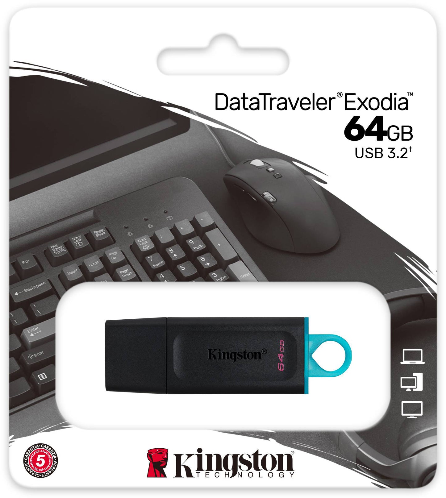 Externí paměť USB-A 3.2 Kingston DT Exodia, 64Gb DTX/64GB