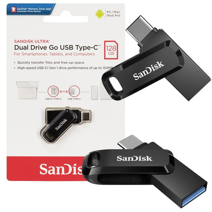 Externí paměť USB-A 3.2 / USB-C SanDisk Ultra Dual Go, 128Gb SDDDC3-128G-G46