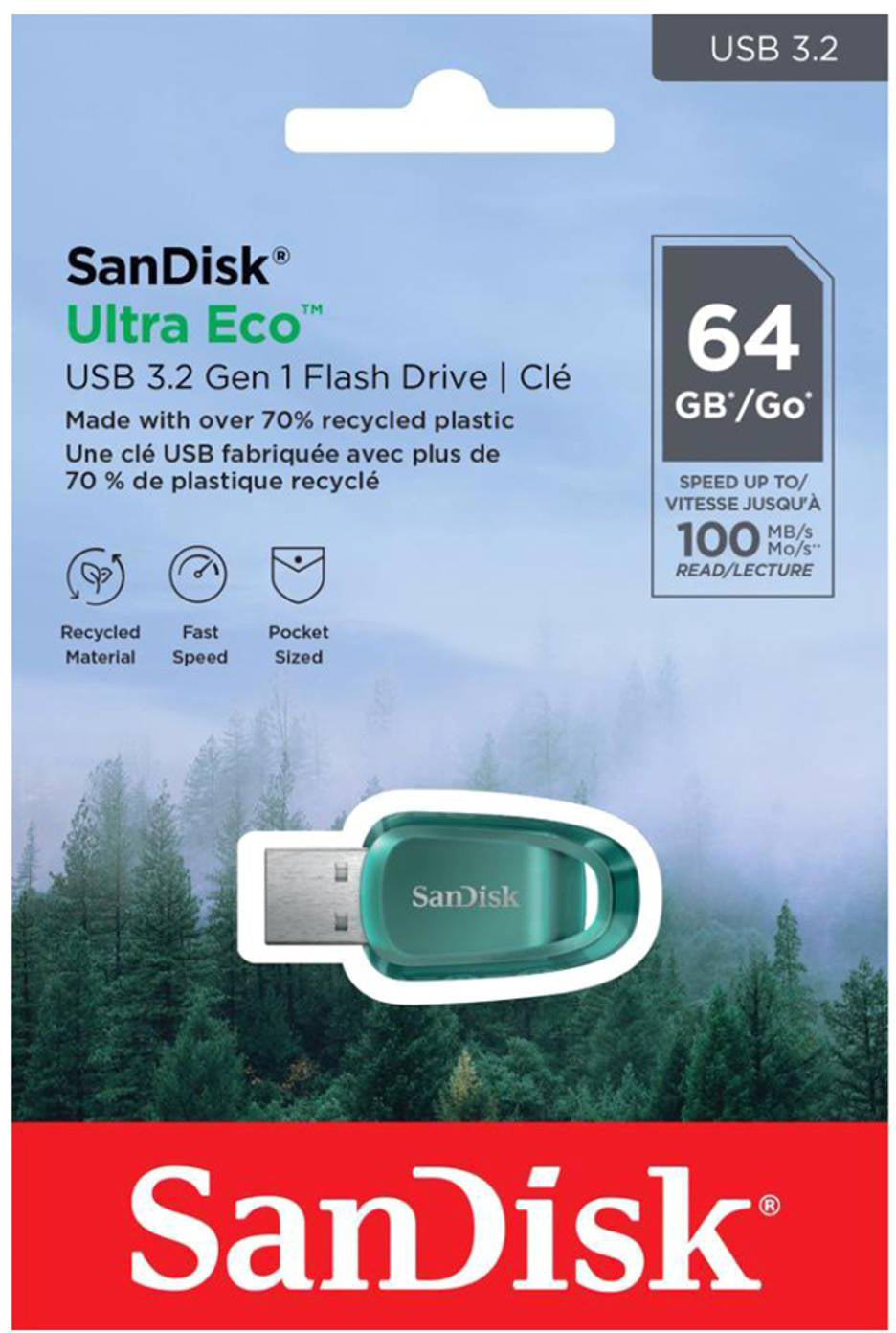 Externí paměť USB-A 3.2 SanDisk Ultra Eco, 64Gb SDCZ96-064G-G46