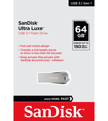 Externí paměť USB-A 3.2 SanDisk Ultra Luxe, 64Gb SDCZ74-064G-G46