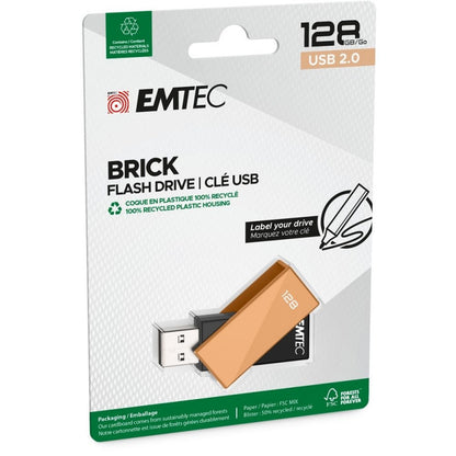 Externí paměť USB-A Emtec C350 Brick, 128Gb ECMMD128GC352