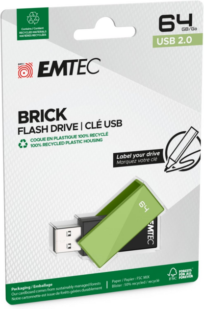 Externí paměť USB-A Emtec C350 Brick, 64Gb ECMMD64GC352